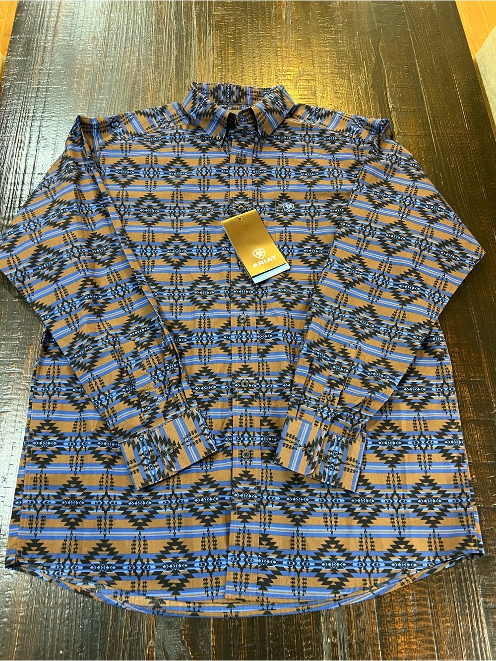 Ariat Men’s Giannis Shirt Large NWT Southwestern Aztec Western Long Sleeve
